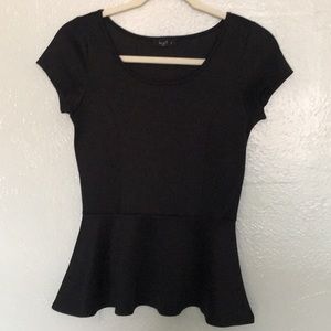 Love J USA Black Peplum Top